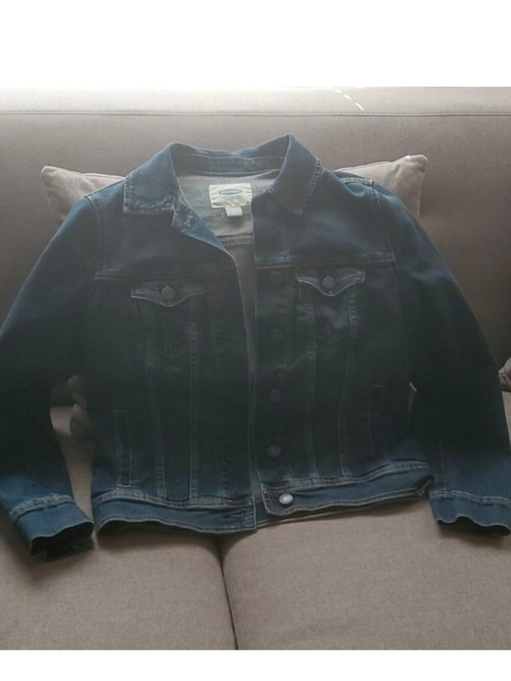 Old Navy jacket women’s Small sz S long Sleeve Denim Jean Trucker Blue Crop